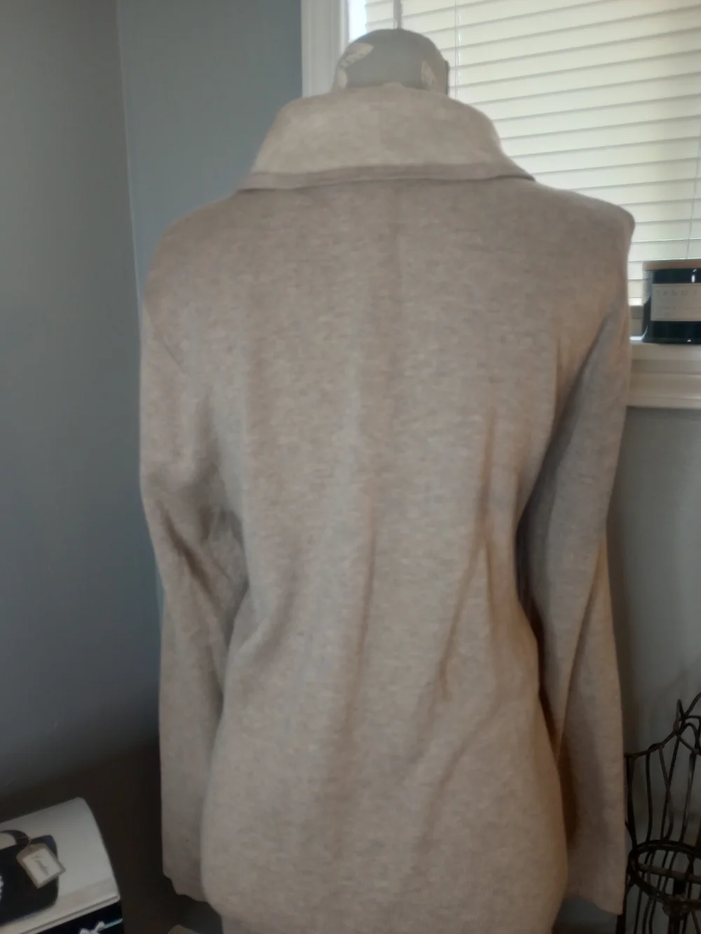 Chico's Women's Open-Front Shawl Collar Cardigan - Light Taupe